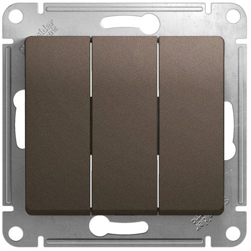 Выключатель без рамки Systeme Electric Glossa 3-кл. шоколад картинка